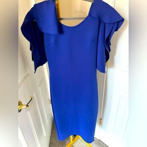 Royal Blue Ruffle Shoulder Dress